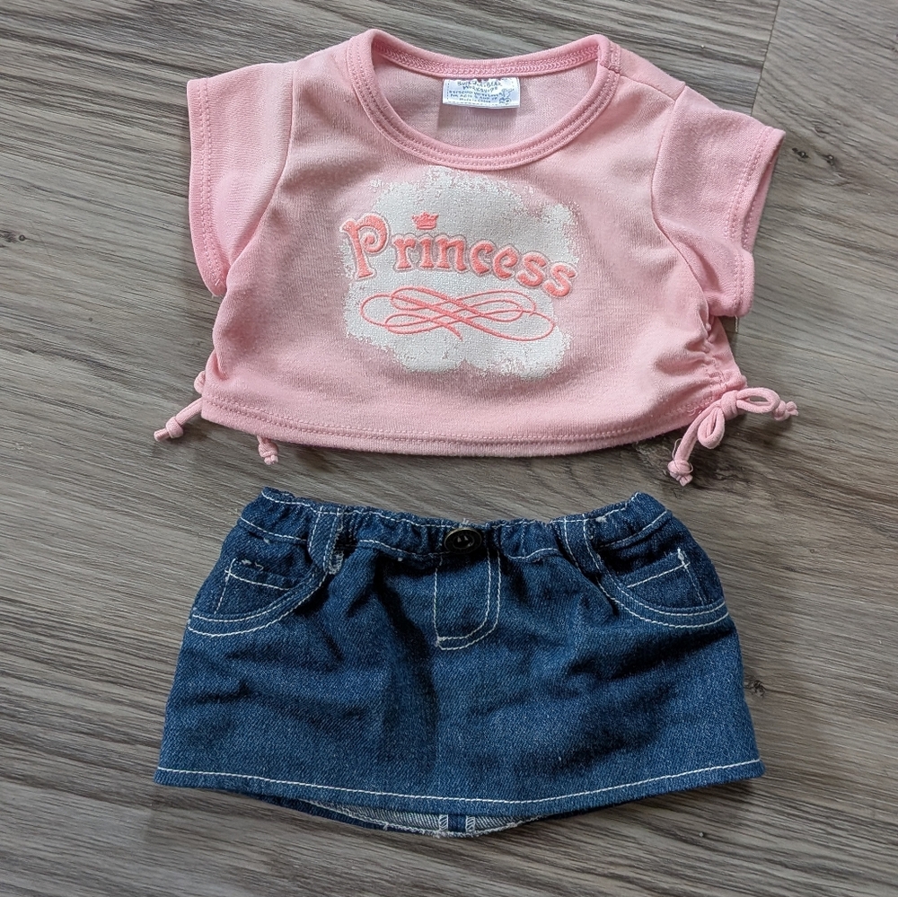 Build A Bear‎ Princess Outfit Jean Skirt Like New Fits Most